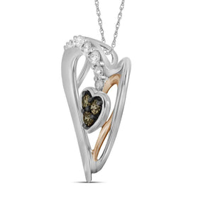 Captivating Two - Tone Gold Diamond Heart Pendant - Splendid Jewellery