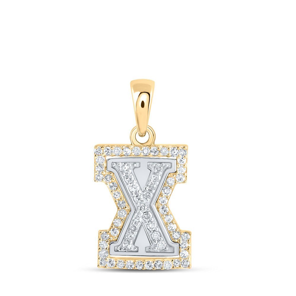 Captivating Two - Tone Gold Diamond Initial Pendant - Personalized Symbol of Love - Splendid Jewellery