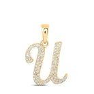 Captivating "U" Initial Diamond Pendant in 10kt Yellow Gold - Splendid Jewellery