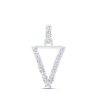 Captivating V Initial Diamond Pendant in 10kt White Gold - Splendid Jewellery