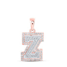 Captivating Z Initial Diamond Pendant in Two - Tone Gold - Splendid Jewellery