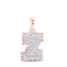 Load image into Gallery viewer, Captivating Z Initial Diamond Pendant in Two - Tone Gold - Splendid Jewellery