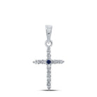 Celestial Blue Sapphire Diamond Cross Pendant - Splendid Jewellery