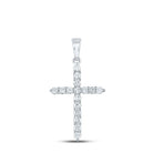 Celestial Brilliance: 10kt White Gold Diamond Cross Pendant - Splendid Jewellery