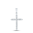 Celestial Brilliance: 10kt White Gold Diamond Cross Pendant - Splendid Jewellery