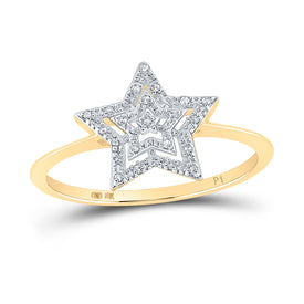 Celestial Brilliance Diamond Star Ring Top View from Splendid Jewellery