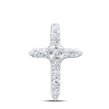 Load image into Gallery viewer, Celestial Elegance: 10kt White Gold Diamond Cross Pendant - Splendid Jewellery