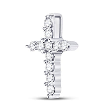 Load image into Gallery viewer, Celestial Elegance: 10kt White Gold Diamond Cross Pendant - Splendid Jewellery