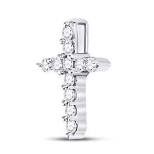 Celestial Elegance: 10kt White Gold Diamond Cross Pendant - Splendid Jewellery