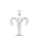 Celestial Fire: 10kt White Gold Diamond Aries Zodiac Pendant - Splendid Jewellery