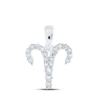 Celestial Fire: 10kt White Gold Diamond Aries Zodiac Pendant - Splendid Jewellery