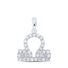 Celestial Harmony: 10kt White Gold Zodiac Libra Diamond Pendant - Splendid Jewellery