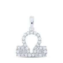 Load image into Gallery viewer, Celestial Harmony: 10kt White Gold Zodiac Libra Diamond Pendant - Splendid Jewellery