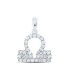 Celestial Harmony: 10kt White Gold Zodiac Libra Diamond Pendant - Splendid Jewellery