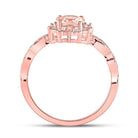 Celestial Radiance: 10kt Rose Gold Morganite Starburst Fashion Ring - Splendid Jewellery