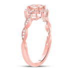 Celestial Radiance: 10kt Rose Gold Morganite Starburst Fashion Ring - Alternate view 2 from Splendid Jewellery