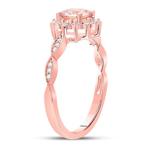 Celestial Radiance: 10kt Rose Gold Morganite Starburst Fashion Ring - Splendid Jewellery