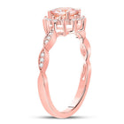 Celestial Radiance: 10kt Rose Gold Morganite Starburst Fashion Ring - Splendid Jewellery
