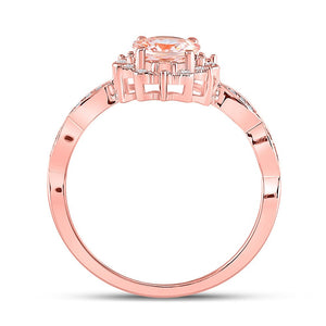 Celestial Radiance: 10kt Rose Gold Morganite Starburst Fashion Ring - Splendid Jewellery