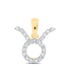 Celestial Radiance: 10kt Yellow Gold Diamond Zodiac Taurus Pendant - Splendid Jewellery