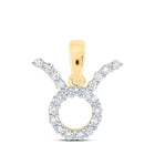 Celestial Radiance: 10kt Yellow Gold Diamond Zodiac Taurus Pendant - Splendid Jewellery