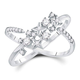 Celestial Sparkle Diamond Starburst Ring - Top View