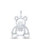 Charming White Gold Teddy Bear Diamond Pendant - Splendid Jewellery