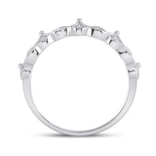 Load image into Gallery viewer, Crown Diamond Majesty Stackable Band Ring Side 2 view from the 10Kt White Gold Womens Round Diamond Crown Stackable Band Ring 1 5 Cttwpin280761 collection by Splendid Jewellery