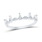 Crown Diamond Majesty Stackable Band Ring Top view from the 10Kt White Gold Womens Round Diamond Crown Stackable Band Ring 1 5 Cttwpin280761 collection by Splendid Jewellery
