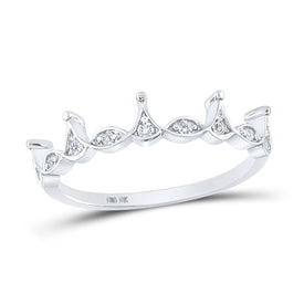 Crown Diamond Majesty Stackable Band Ring Top view from the 10Kt White Gold Womens Round Diamond Crown Stackable Band Ring 1 5 Cttwpin280761 collection by Splendid Jewellery