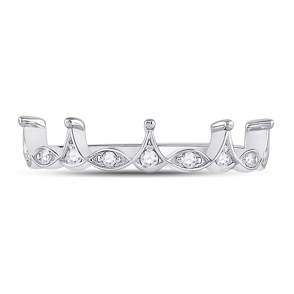 Crown Diamond Majesty Stackable Band Ring - Splendid Jewellery