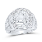 Dashing Diamond Horseshoe Men's Ring in 10kt White Gold - 1/2 Cttw by Splendid Jewellery - Splendid Jewellery