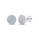 Dazzling 10kt White Gold Diamond Cluster Earrings - A Touch of Glamour - Splendid Jewellery
