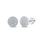 Dazzling 10kt White Gold Diamond Cluster Earrings - A Touch of Glamour - Splendid Jewellery