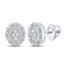 Dazzling 10kt White Gold Diamond Oval Earrings - Splendid Jewellery