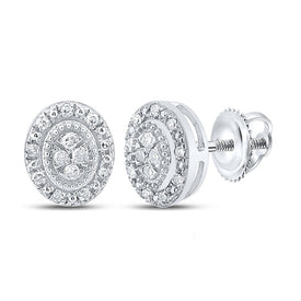Dazzling 10kt White Gold Diamond Oval Earrings - Splendid Jewellery