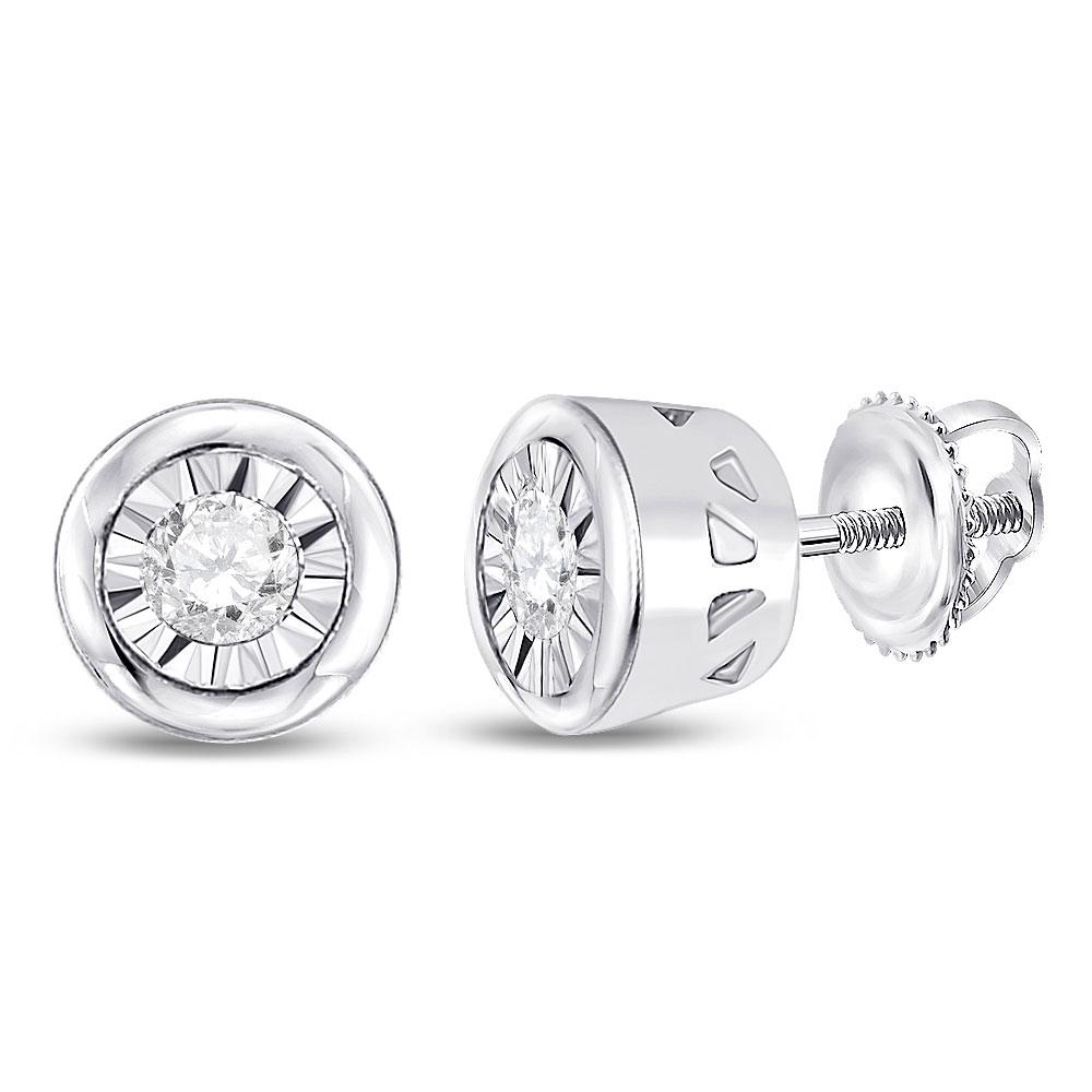Dazzling 10kt White Gold Diamond Solitaire Stud Earrings - Splendid Jewellery