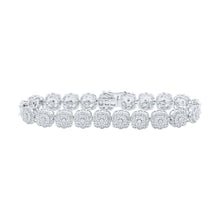 Load image into Gallery viewer, Dazzling 10kt White Gold Diamond Square Link Bracelet - 2 - 3/8 Cttw - Splendid Jewellery