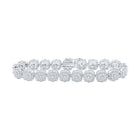 Dazzling 10kt White Gold Diamond Square Link Bracelet - 2 - 3/8 Cttw - Splendid Jewellery