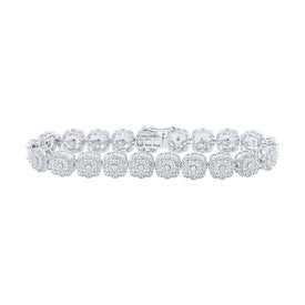 Dazzling 10kt White Gold Diamond Square Link Bracelet - 2 - 3/8 Cttw - Splendid Jewellery