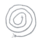 Dazzling 10kt White Gold Men's 5 Ct.t.w. Round Diamond Tennis Chain Necklace - Splendid Jewellery