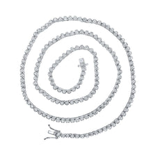 Load image into Gallery viewer, Dazzling 10kt White Gold Men's 5 Ct.t.w. Round Diamond Tennis Chain Necklace - Splendid Jewellery