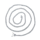 Dazzling 10kt White Gold Men's 5 Ct.t.w. Round Diamond Tennis Chain Necklace - Splendid Jewellery