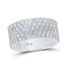Dazzling 10kt White Gold Men's Round Diamond 5 - row Pave Band Ring - 5 Cttw - Splendid Jewellery