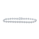 Dazzling 10kt White Gold Round Diamond Fashion Bracelet - 2 - 7/8 Cttw - Splendid Jewellery
