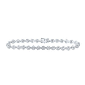 Dazzling 10kt White Gold Round Diamond Fashion Bracelet - 2 - 7/8 Cttw - Splendid Jewellery