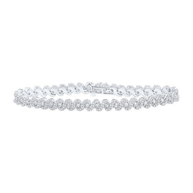 Dazzling 10kt White Gold Round Diamond Fashion Bracelet - 3 - 1/3 Cttw - Splendid Jewellery