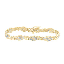 Load image into Gallery viewer, Dazzling 10kt Yellow Gold Baguette Diamond Fashion Bracelet - 1 Cttw - Splendid Jewellery