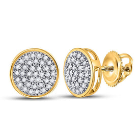 Dazzling 10kt Yellow Gold Diamond Circle Cluster Stud Earrings - Splendid Jewellery