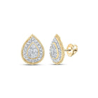 Dazzling 10kt Yellow Gold Diamond Cluster Drop Earrings - Splendid Jewellery